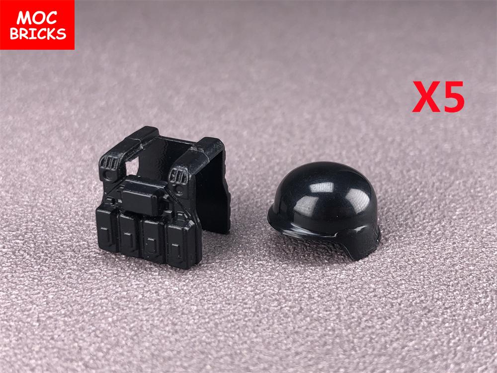 MOC Steine Suona Horn Militärpistole Piraten Gewehr Soldat Gamaschen Helm Actionfigur Zusammengebaute Bausteine Jungen Spielzeug