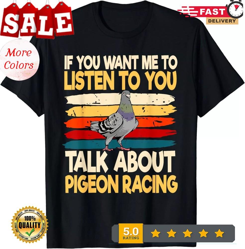 2025/Pigeon Racing Breeder Retro Vintage Tee Shirts Idea Gift Unisex T-Shirt Unisex T-Shirt M