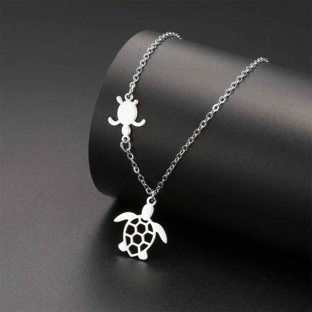 

My Shape Summer Sea Turtle Pendant Necklaces for Women Girls Animal Tortoise Charm Choker Chain Stainless Steel Necklace Jewelry