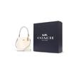 Coach Town 21 Metallic Logo Embossed Charm Polished Pebble Leather Bucket Bag Women Handbags White 1011-IMOVG