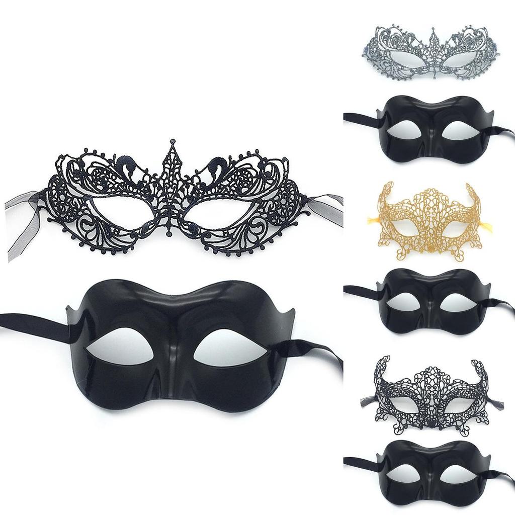 Silver Thread Half Face Mask With Eye Cover For Cosplay And Party Use