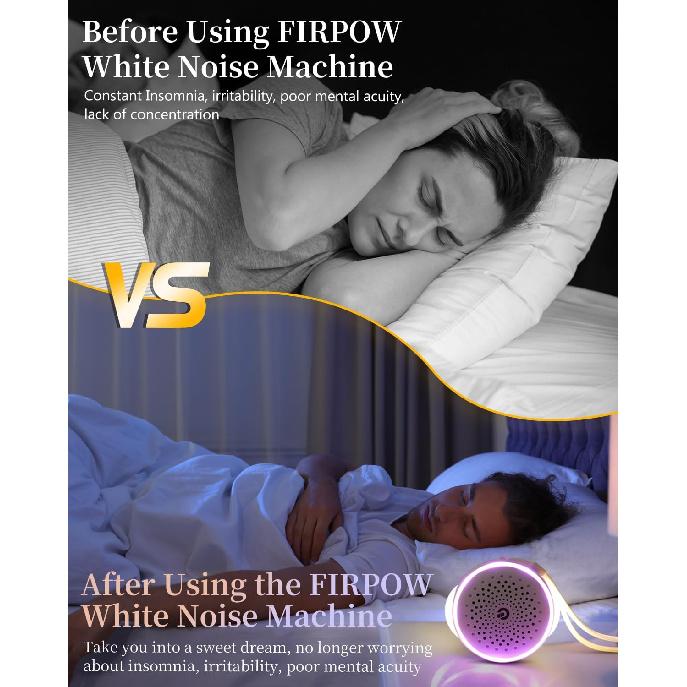 White Noise Sound Machine with 27 Soothing Sounds,Sleep Sound Timer and Memory Function - Portable Sound Machine for Baby and Adult at