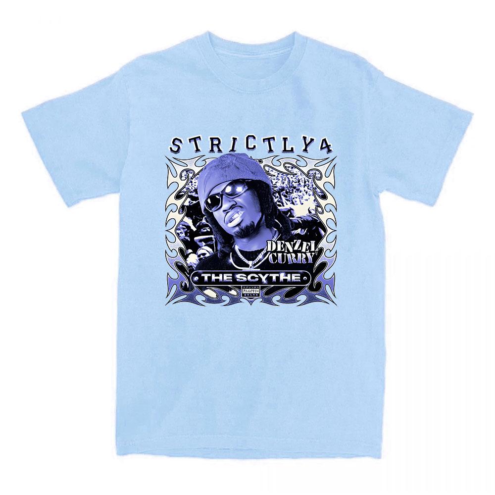 Denzel Curry Strictly 4 The Scythe T-shirt Summer Short Sleeve Cotton Female Tshirts Unisex Streetwear Rapper Design Print Tees