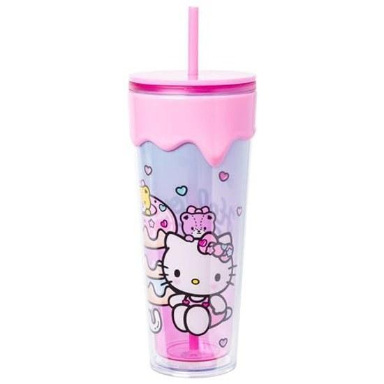 Silver Buffalo Sanrio Hello Kitty Friends Plastic Drip Tumbler 26 Ounces