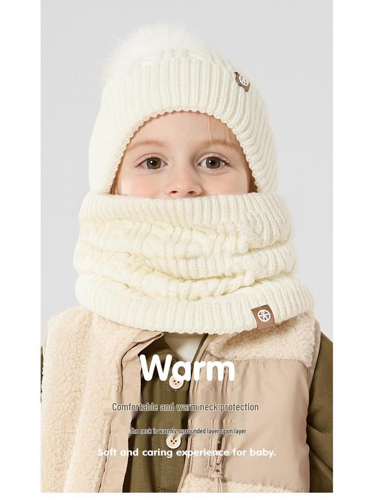 Dětská zimní sada s bambulí, šálou a rukavicemi – Podšitá fleecem, hřejivá, pletené pohodlí
