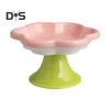 Ceramic Raised Cat Bowls Flower Design Elevated Cat Food Water Bowl Small Cat Feeding Dish for Cats Small Dogs