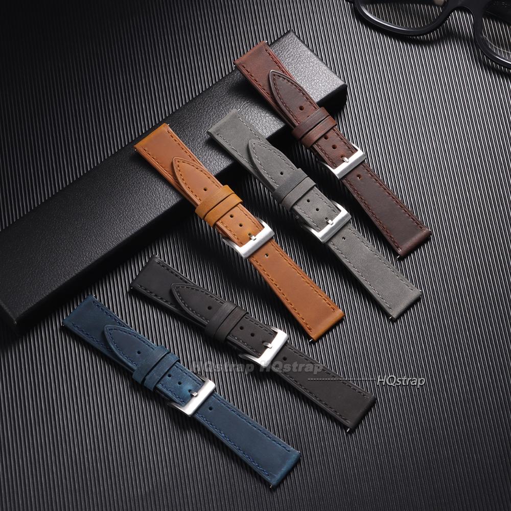 Vintage Cowhide Watch Band Quick Release Straps 18mm 19mm 20mm 21mm 22mm 24mm Men Women Retro Calfskin Belt Universal Bracelets