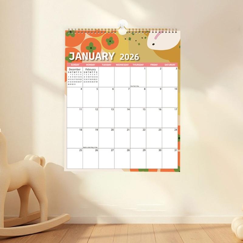 2026 Calendar Planner Wall Mount Paper Calendar 12 Month runs from January to December For Home Office School