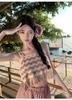 Seaside Wear Suit, Thailand Sanya Vacation Beach Skirt Pants, Bohemian Trousers, Chiffon Wide-leg Trousers, a Complete Set