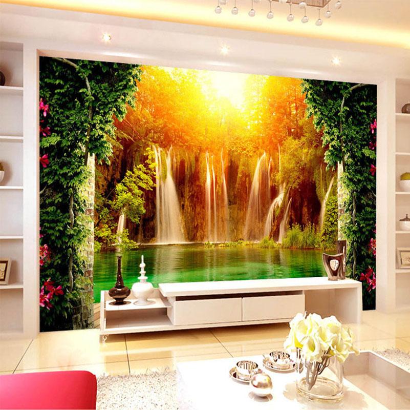 Large Wallpaper Waterfall Natural Landscape Background Wall Mural Living Room Bedroom Wall Paper