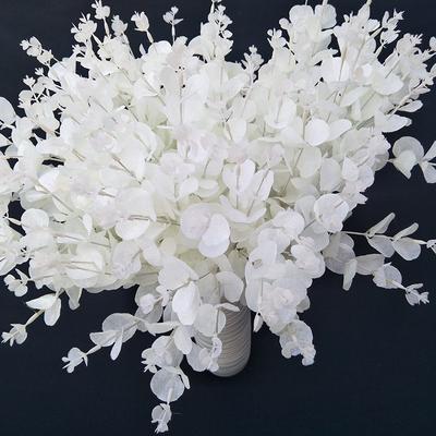 2 Pcs Artificial Flowers 46cm Faux Eucalyptus Leaves Stems Fake Silver Dollar Eucalyptus Leaves Branches for Home Party Wedding Decoration