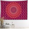 Różowo-czerwona mandala gobelin wiszący na ścianie abstrakcyjna sztuka hipisowski tapiz czary tajemniczy akademik dekoracja domu