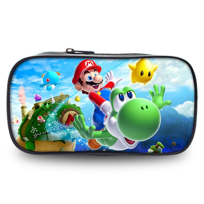 Super Mario Pencil Case Large Capacity Polyester Kids Stationery Organizer For Students
