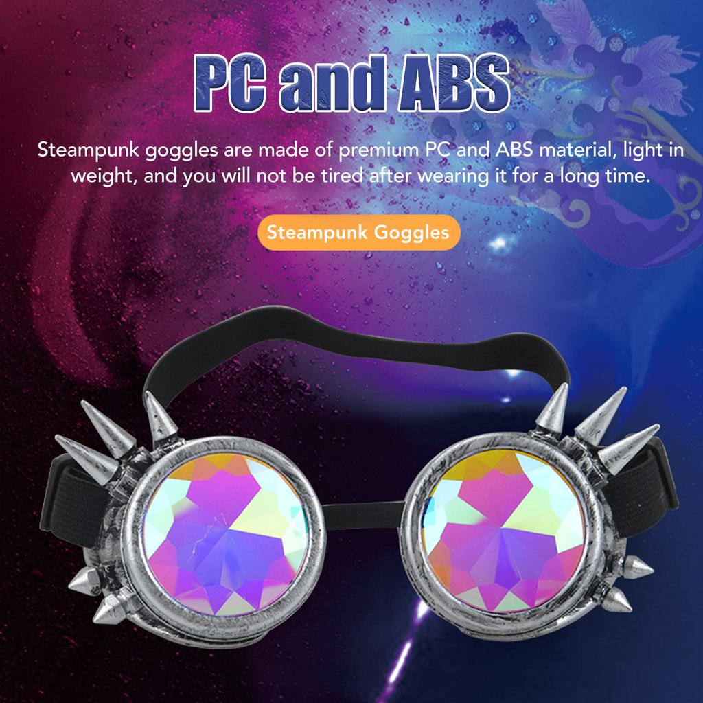 Steampunk Goggles Retro PC ABS with Elastic Band Kaleidoscope   Glasses for Party