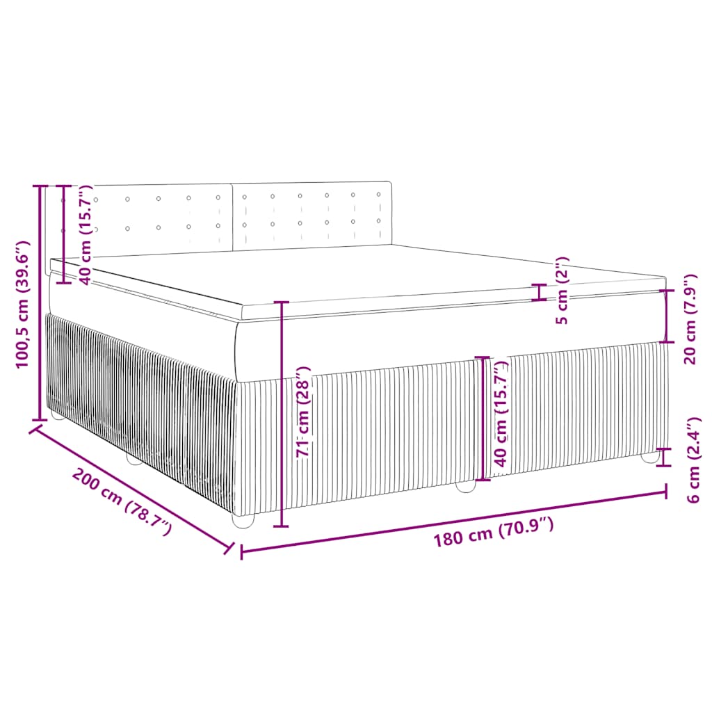 Box Spring Bed with Mattress Cream 180 x 200 cm Fabric