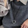 Fashion Casual Geometric Circle Pendant Necklaces for Women Simplicity Long Sweater Chains Neckalces Daily Jewelry Accessories