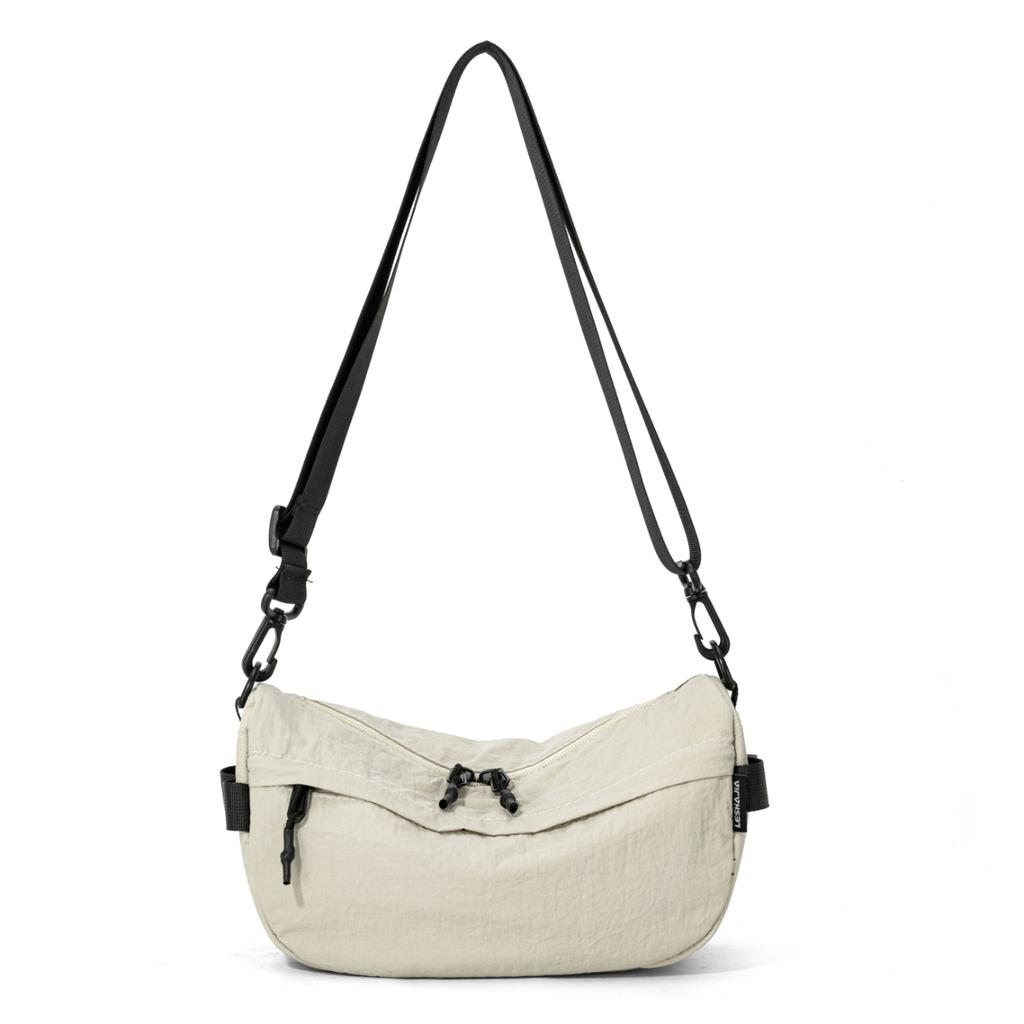 Japanese Waterproof Lightweight Nylon Crossbody Bag, Casual Multi-Pocket Unisex Phone Bag, Small Square Bag, Hiking and Shopping