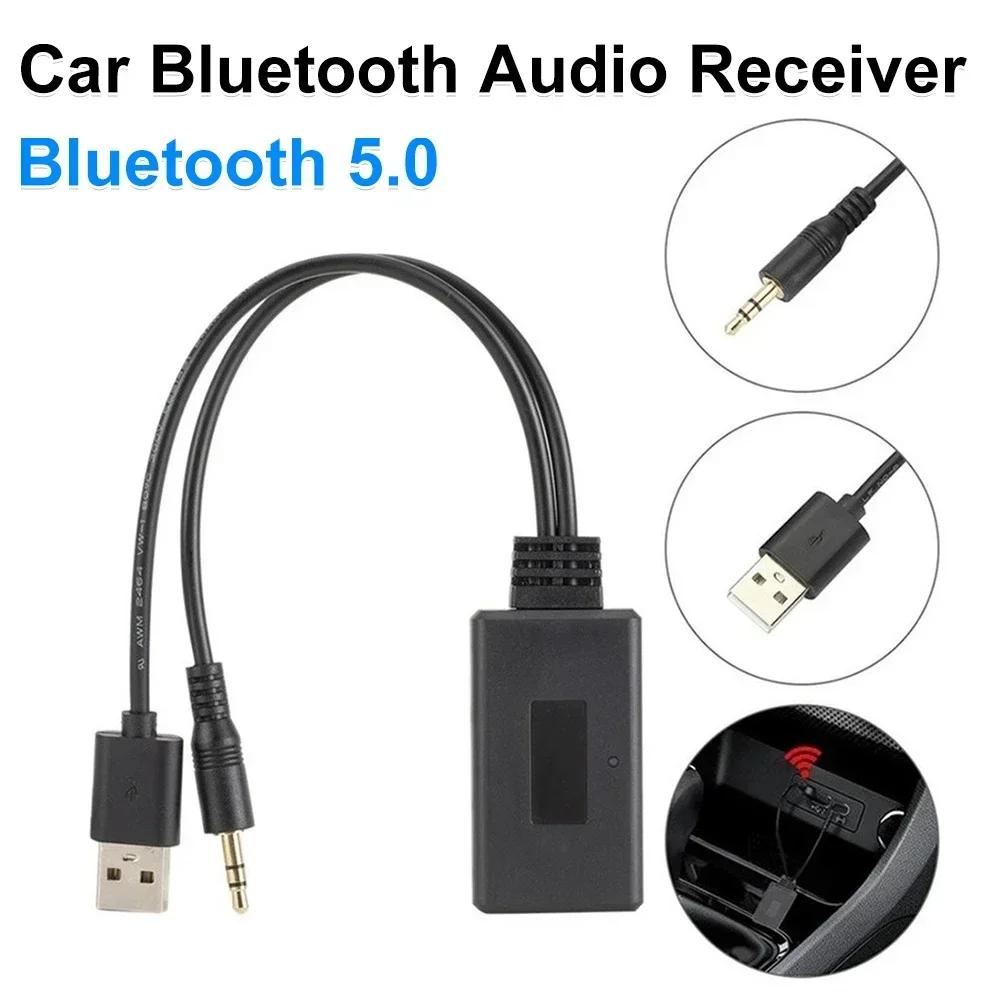 Universal Car 5.0 Bluetooth Audio Receiver USB 3.5Mm Wireless Bluetooth Music Player Audio Cable Adapter For Any Vehicle