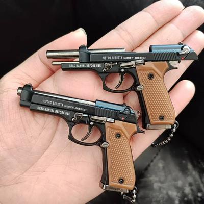 1:Portachiavi Pistola in Lega M9A3 a 3 Scale Mini Pistola Giocattolo Modello Arma Portachiavi in Metallo per Adulti Bambini Regalo di Natale