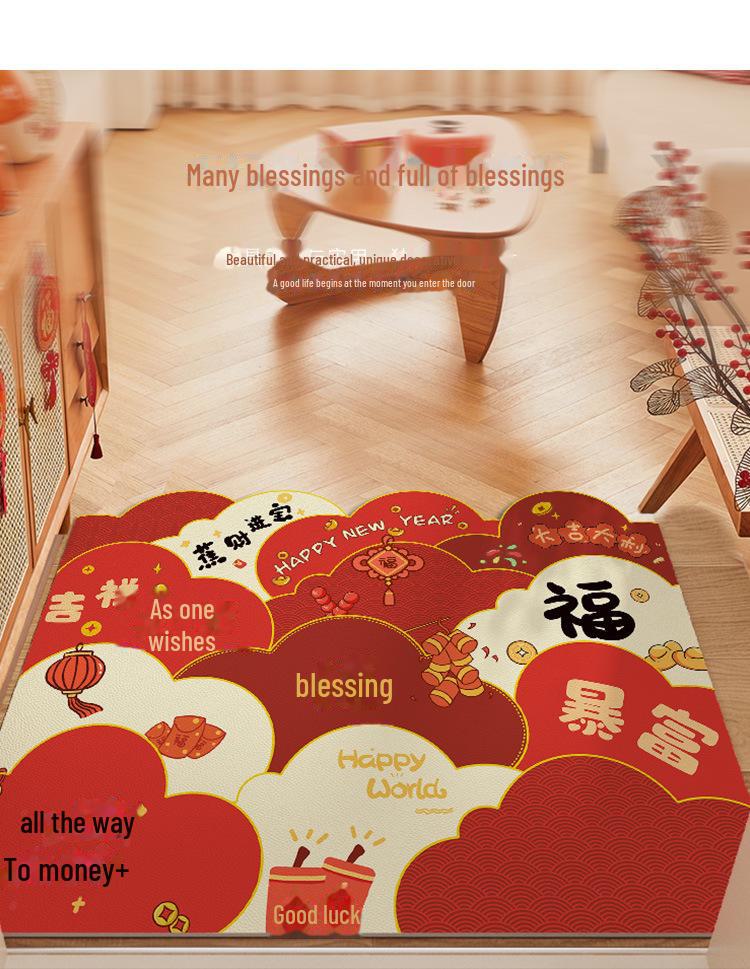 Premium Non-Slip PVC Leather Entrance Door Mats - Wash-Free and Dirt-Resistant