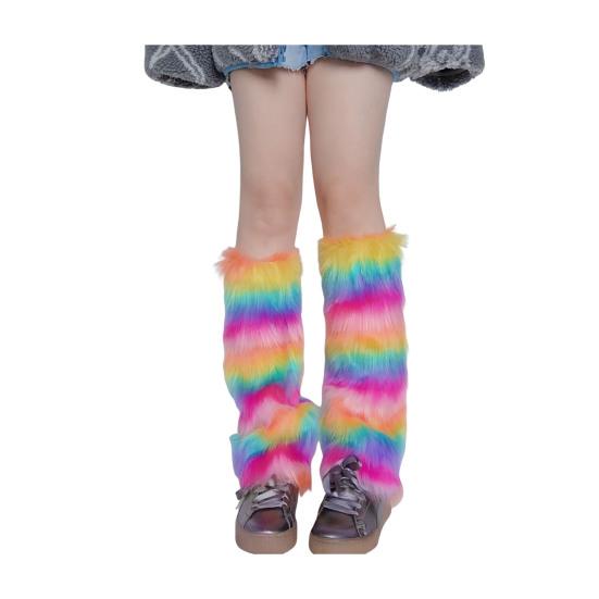 Faux Fur Fuzzy Leg Warmer for Women Girls Soft Plush