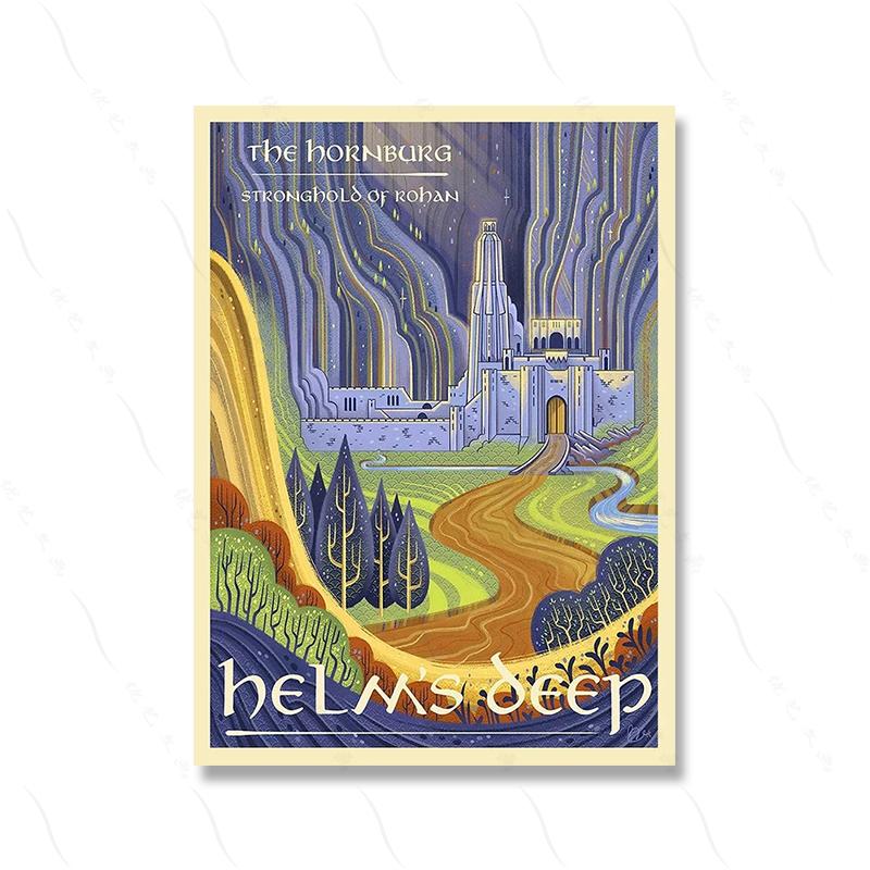 Vintage Rings Posters Middle Earth Travel Landscape Art Movie Prints Canvas Printing Wall Picture for Living Room Home Decor