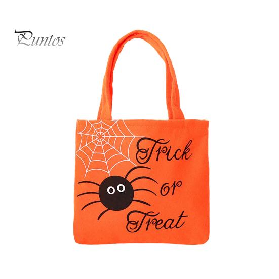 Cute Skeleton Ghost Bags Halloween Felt Candy Bag, Pumpkin Skull Cat Owl Tote for Holiday Goodie School Kids, Non Woven Trick or Treat Handbag, Party