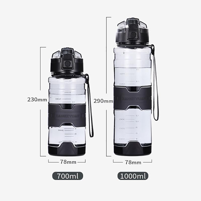 1000/700ML Athletic Water Bottle Spacious Drink Bottle for Outdoor Use Athletic Travel Lightweight Leak-proof Plastic Cup Drinkware