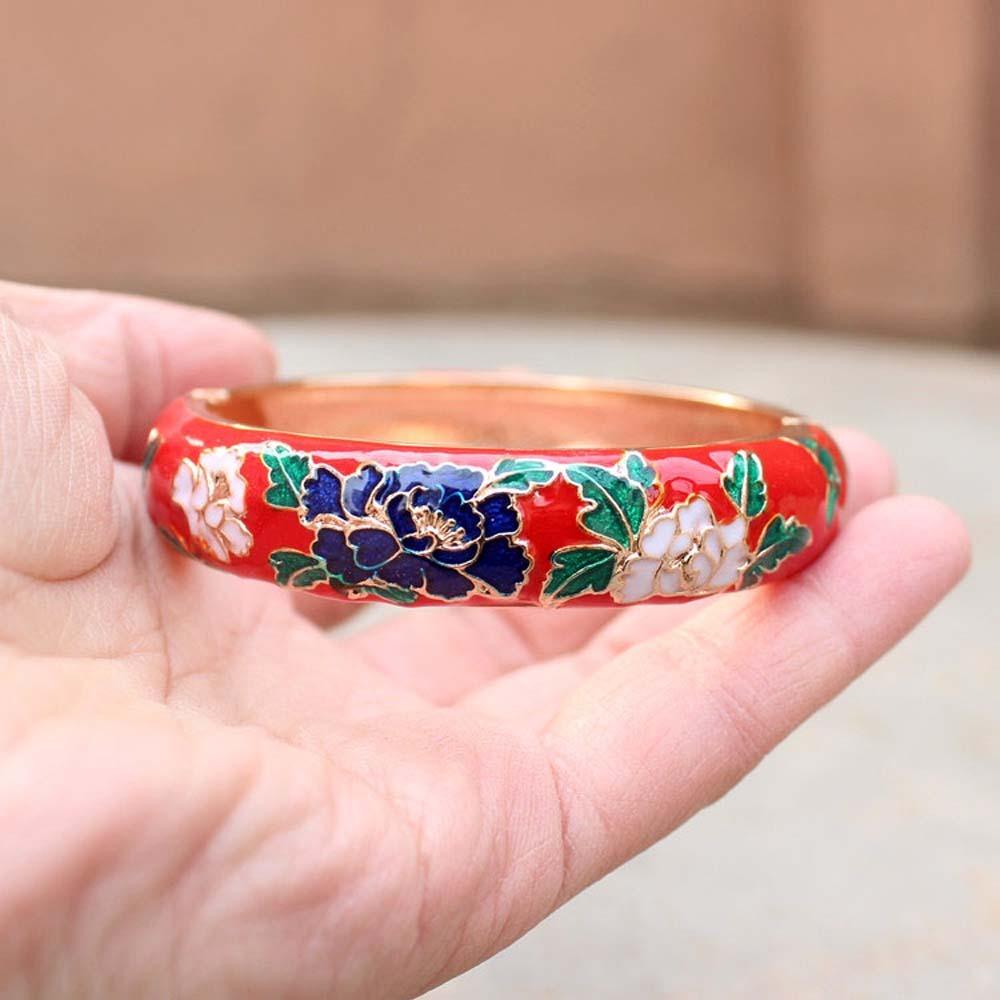 Cheongsam Accessories Vintage Cloisonne Bangle Traditional Women's Wrist Jewelry  Girls