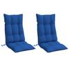 High Back Seat Cushions 2 Pcs Royal Blue Oxford Fabric
