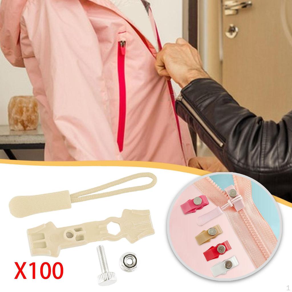 200 Pieces Jacket Zippers Zipper Repair Kit Backpack Replacement Pulls Zip Heads Reusable
