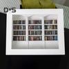 Anxiety Relief Mini Bookshelf Realistic Miniature Bookshelf Ornament with 300 Pcs Mini Book Wood Simulated Mini Bookshelf for Book Lovers Home Office