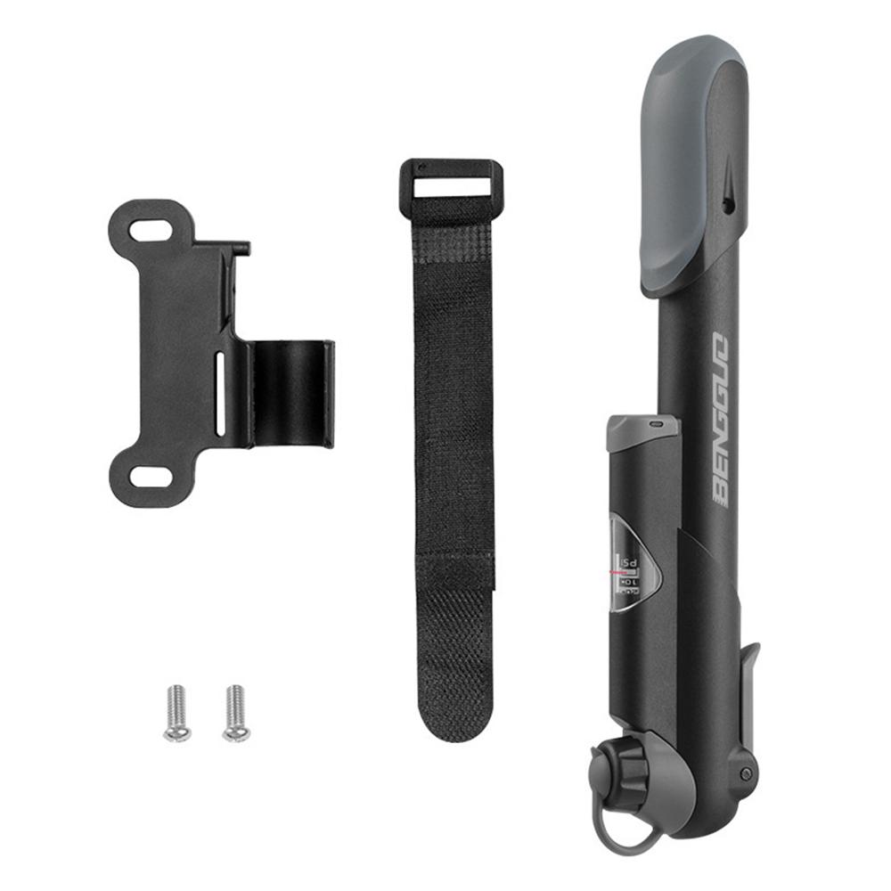 BENGGUO BG-1690 Portable Bike Pump with Gauge 120PSI Bicycle Mini Air Inflator Compatible with Presta/Schrader Valve