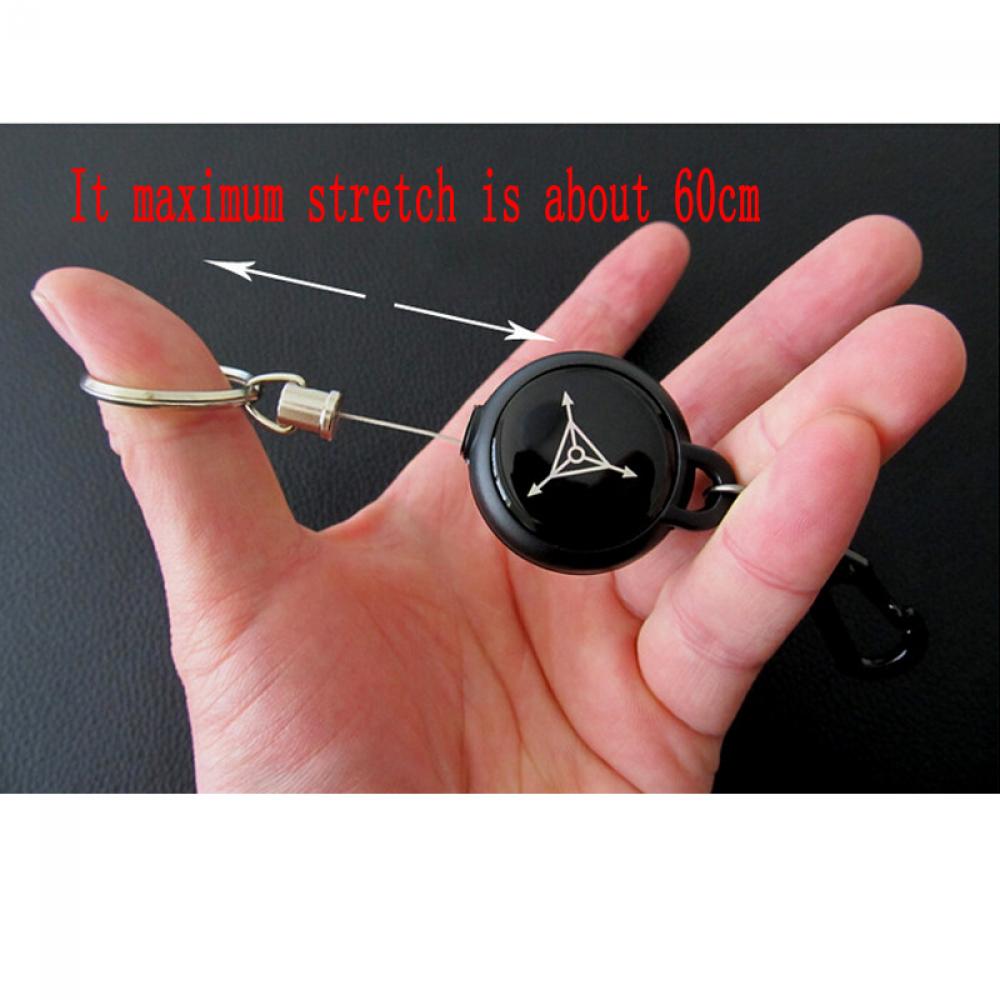 Fashion Metal Card Badge Retractable Keychain Key Holder Pull Chain Reel Recoil Belt