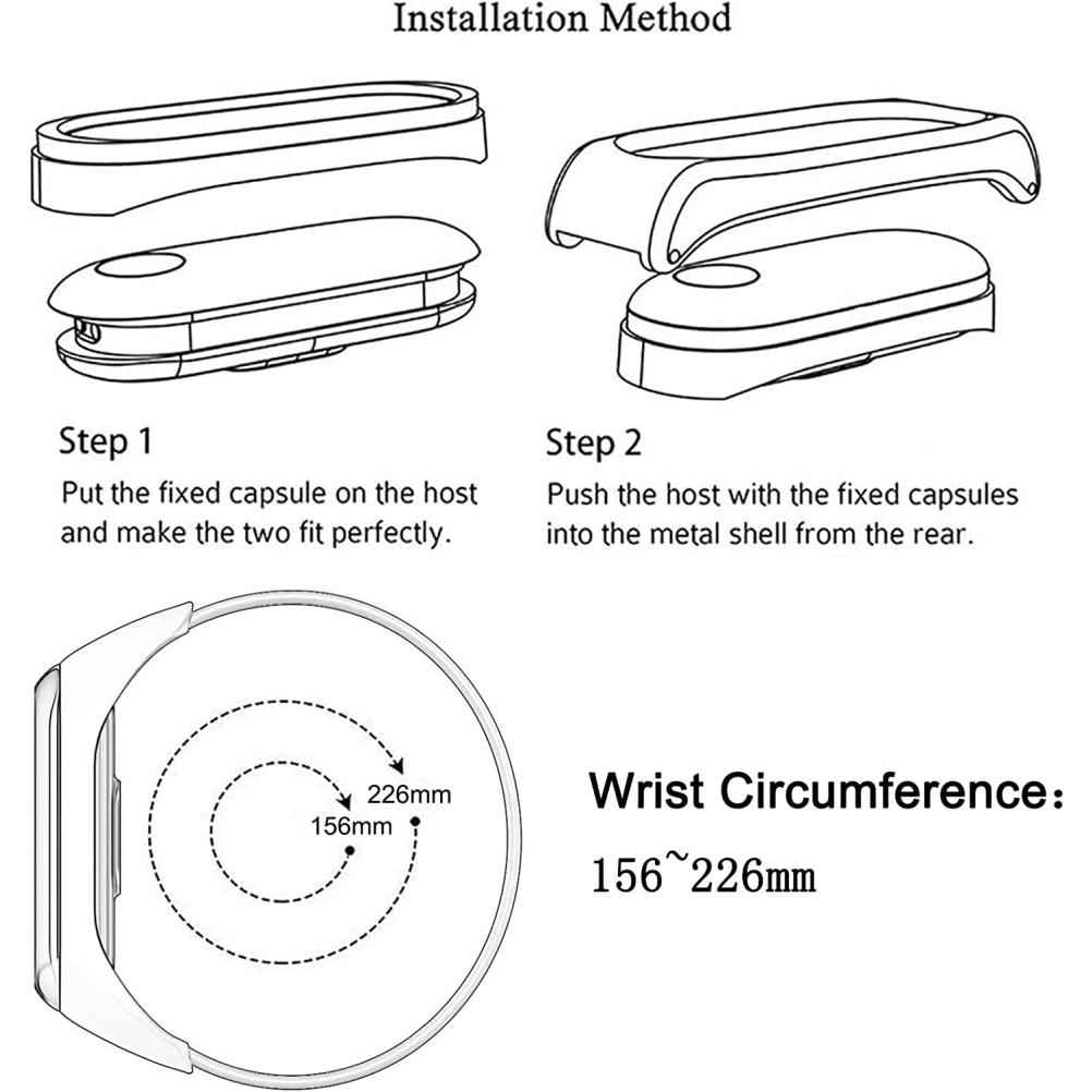 Replacement Wristbands Compatible for Xiaomi Band 7 Metal Straps Waterproof Stainless Steel Straps Easy To Install with Tools