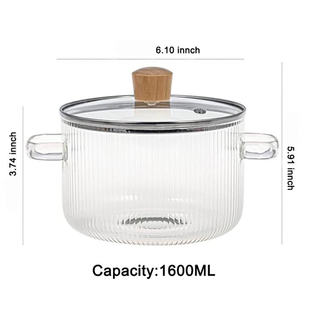 Glass cooking pot - Clear Obstop Pot 1.6 L cooking pot for various dishes