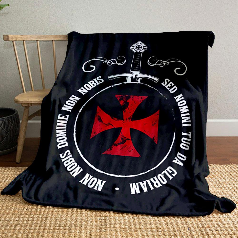 

Medieval Crusader Emblem Throw Blanket Printed Blanket for Living Room Bed Couch lunch break Soft Cozy Blanket for Friend s festival Gift 80cm x 120cm