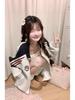 Women's Retro Stand-Up Collar Sweatshirt - Spring/Autumn Oversized Thin Jacket, Niche Design Baseball Style