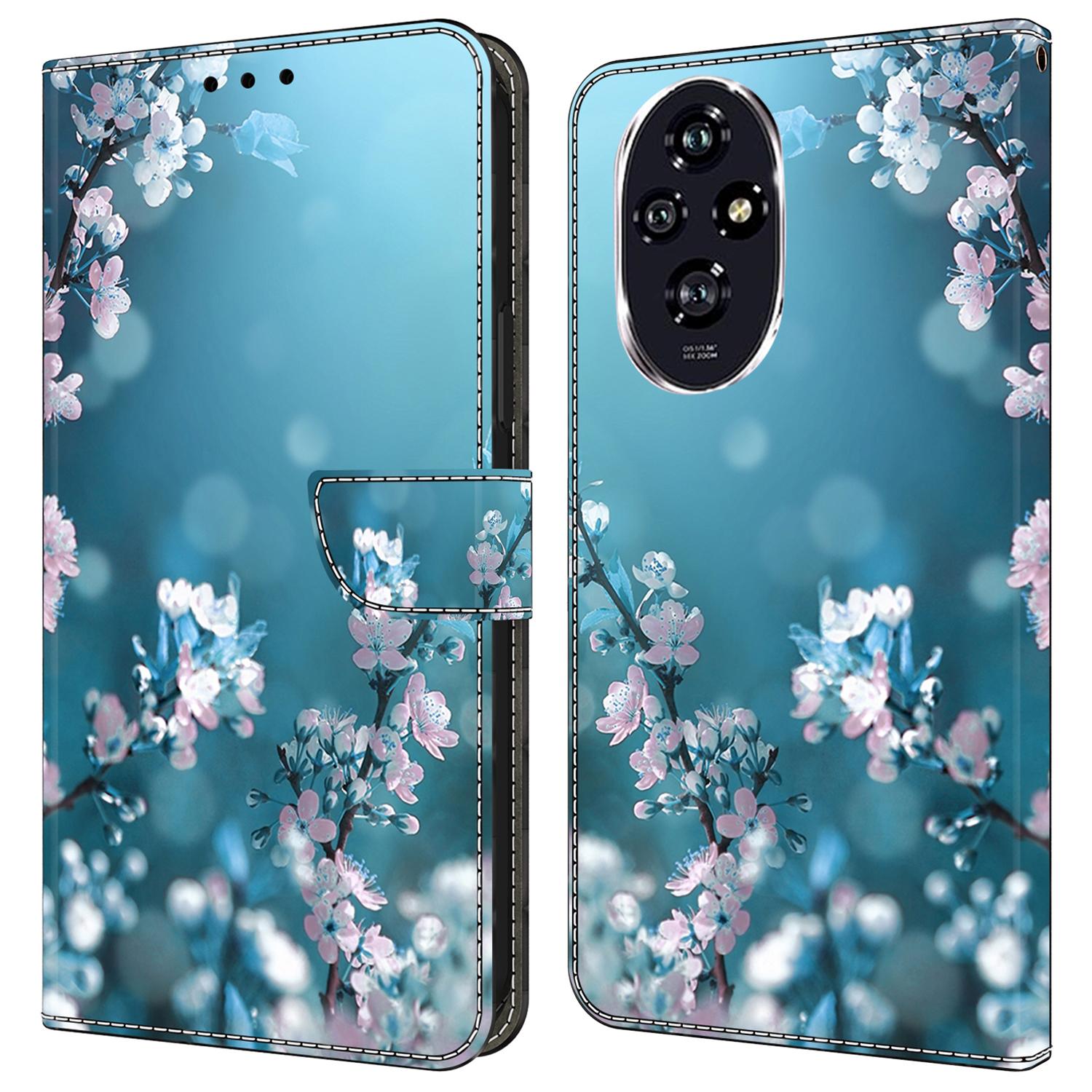 

For Honor 200 5G Case 3D Pattern PU Leather Wallet Phone Cover with Stand Plum Blossoms