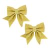 2Pcs Christmas Glitter Bowknot Reusable DIY Xmas Tree Gift Box Wreath
