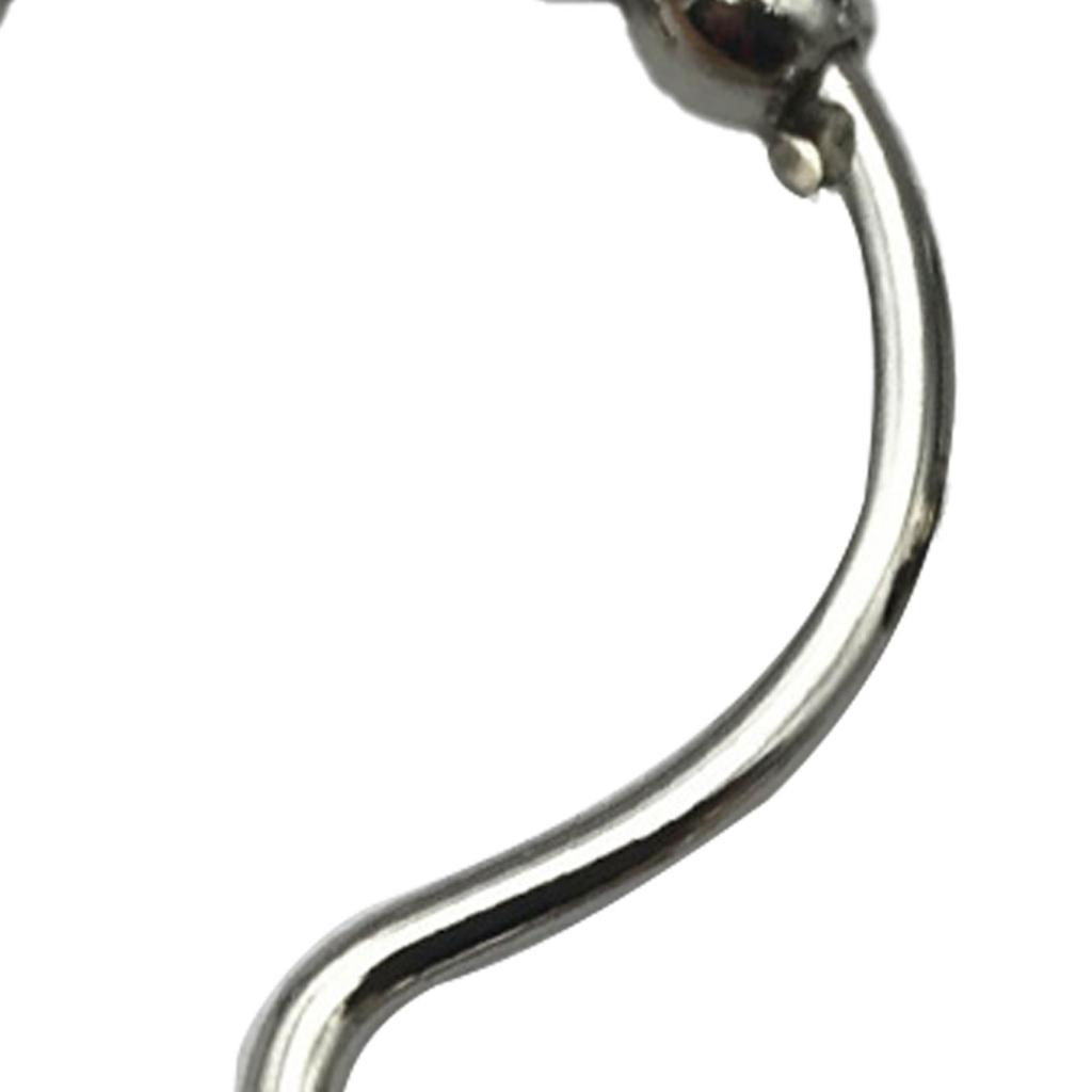 12PCS Shower Curtain Hooks Rustproof Metal Iron Double Sided Bath Curtain Hook Rings for Bathroom Bl