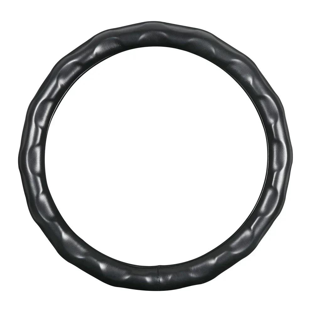 Car Steering Wheel Covers 38cm Breathability Skidproof Imitation Sheepskin Leather Steering Wheel Cover Car Interior Accessories