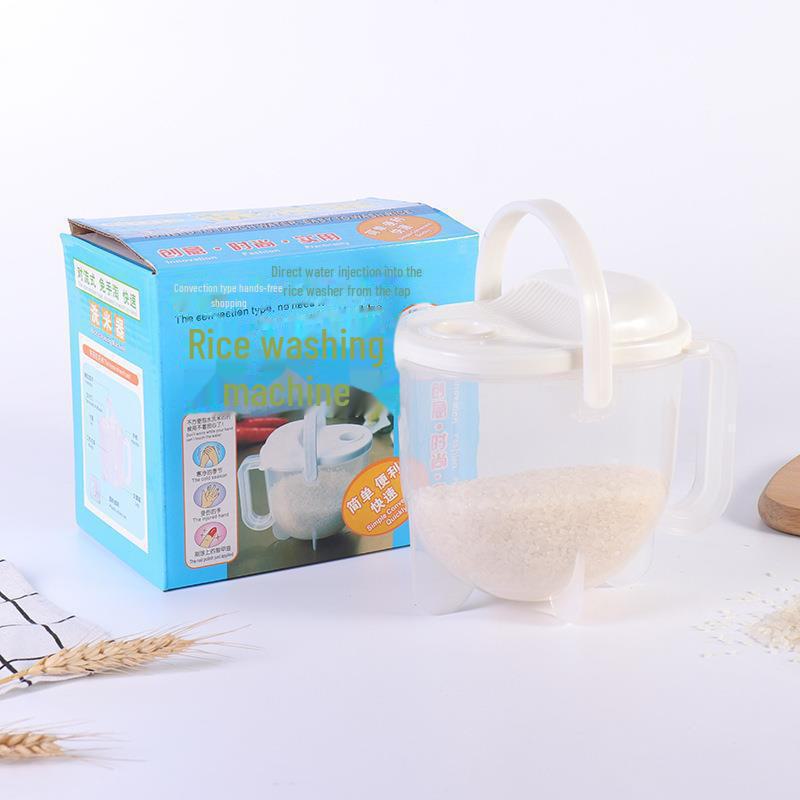 

Пластиковая раковина для мытья риса без помощи рук со встроенным сливом