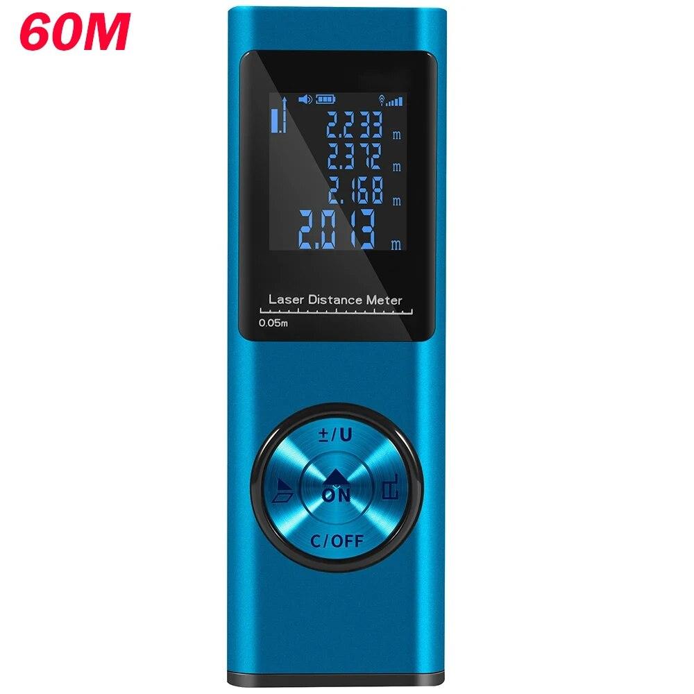 Mini Rangefinder Laser Distance Meter 40M 60M Rechargeable Digital Range Finder Area Volume Multi-angel Laser Measuring Tool