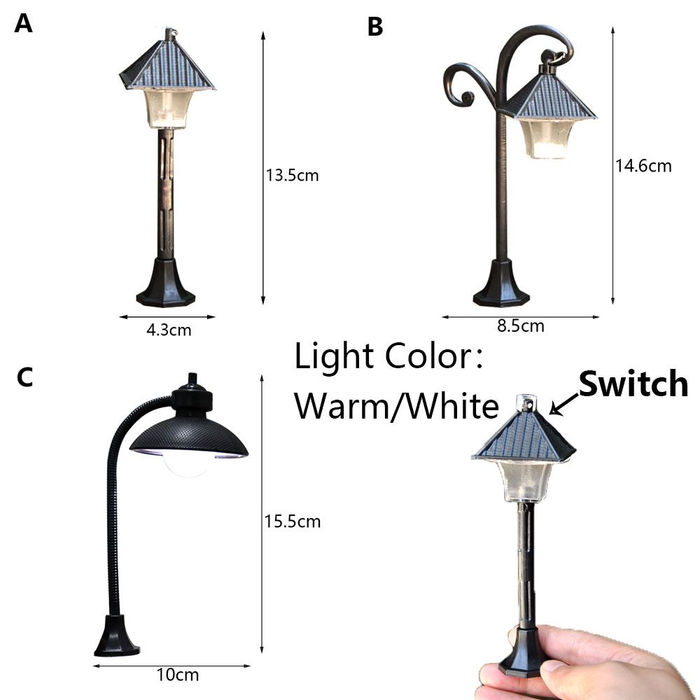 Resin Craft Micro Landscape Fairy Garden Street Lamp Figurine Miniatures Streetlight Road Light Model