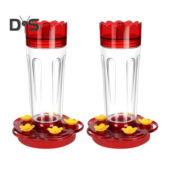 1 ks/2 ks plastové krmítko pro kolibříky o objemu 15 oz, venkovní závěsné krmítko pro kolibříky s 5 krmnými otvory pro zahradní dekoraci na terasu