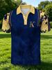Men's Outdoor Short-Sleeve Polo Shirt with Printed Design (Not Textured), Available in Multiple Sizes. Men's Lapel Polo with Blue Vintage Distressed