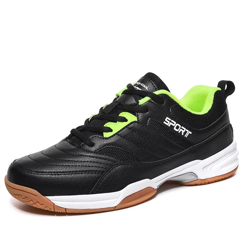 Newest Men'S Leather Shoes Fashion Tennis Table Tennis Shoe Training Badminton Shoe Large Size 38-46 Outdoor Sneakers Running Shoes