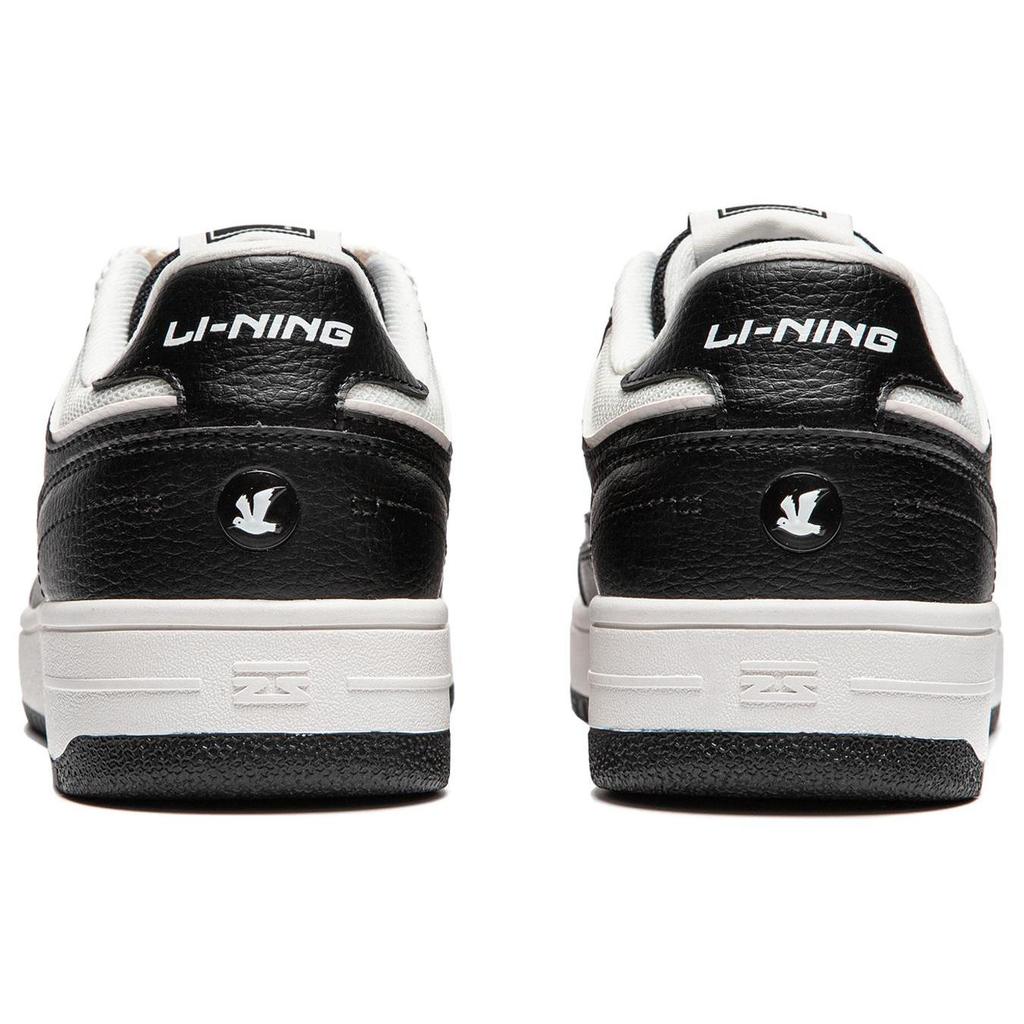 Li Ning Tianji Slip Resistant, Abrasion Resistant, Lightweight, Breathable Low Top Skateboard Shoes Women's White Black AGCU096-4