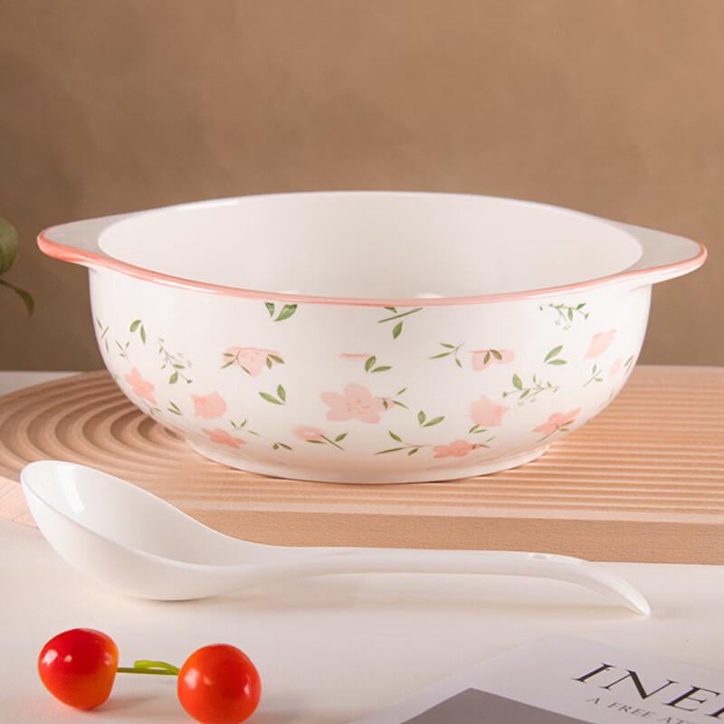 Non-slip Anti-scald Ceramic Double-Ear Soup Bowl